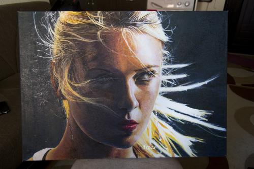 maria sharapova oil paint