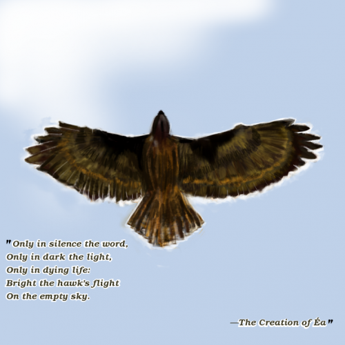 “Bright the hawk's flight in the empty sky”