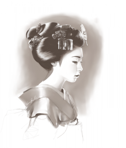 maiko b+w