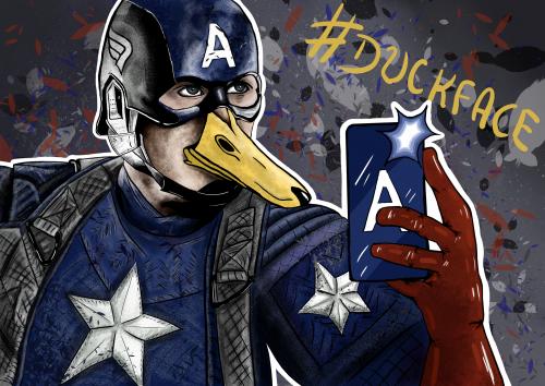 Captain America #Duckface Selfie