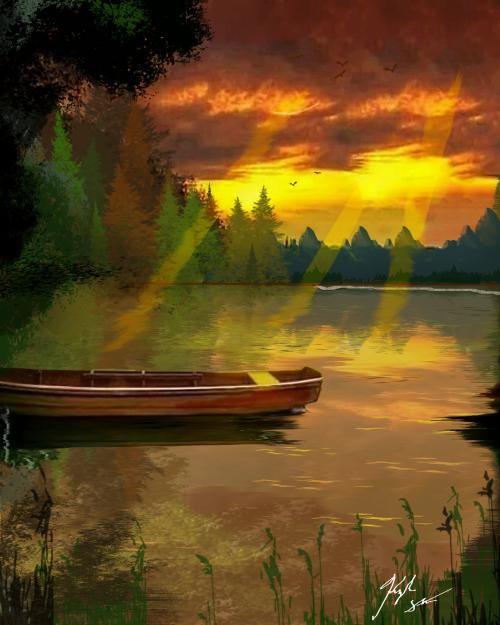 Sunset on the River